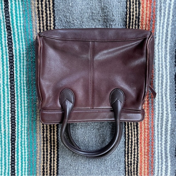 Vintage Etienne Aigner Dark Brown Satchel with Gold Buckle - Picture 2 of 13